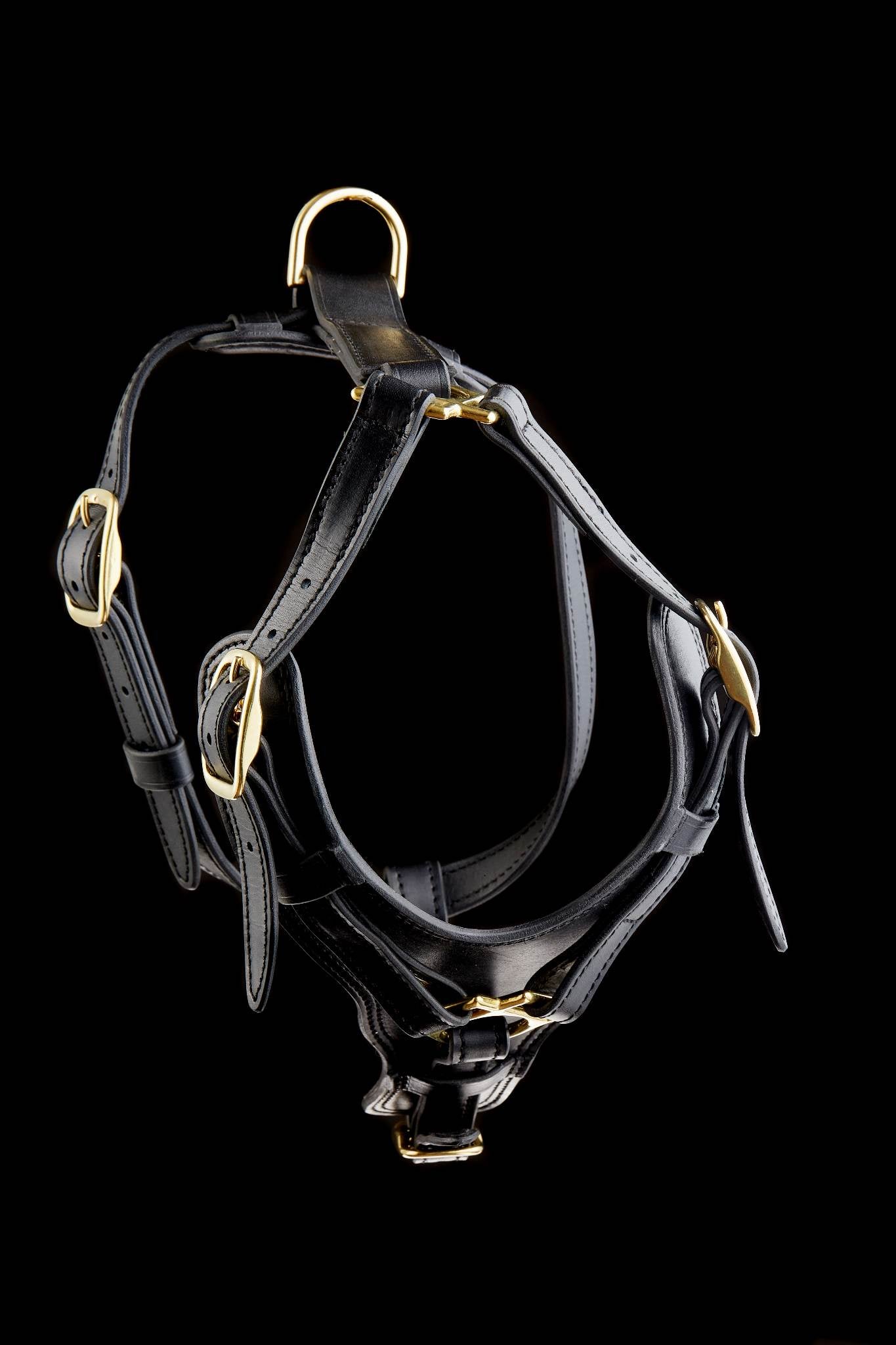Leather Dog Harness with Padded Y-shaped Breastplate
