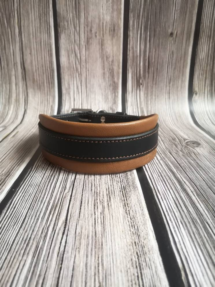 Super Soft Leather Dog Collar Padded, Comfortable Dog Collar Soft Leather, Wide Dog Collar Brown Leather Collar for Dog, Quality Dog Collar