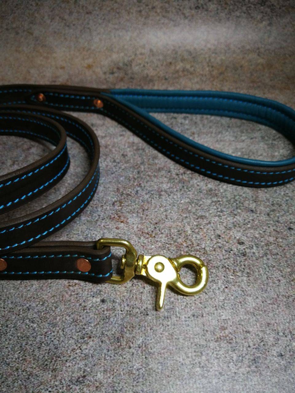 Turquoise Leather Dog Leash, Blue Leather Dog Leash, Dark Brown Leather Dog Leash, Genuine Leather Leash for Dog, Dog Lead, Leather Dog Lead