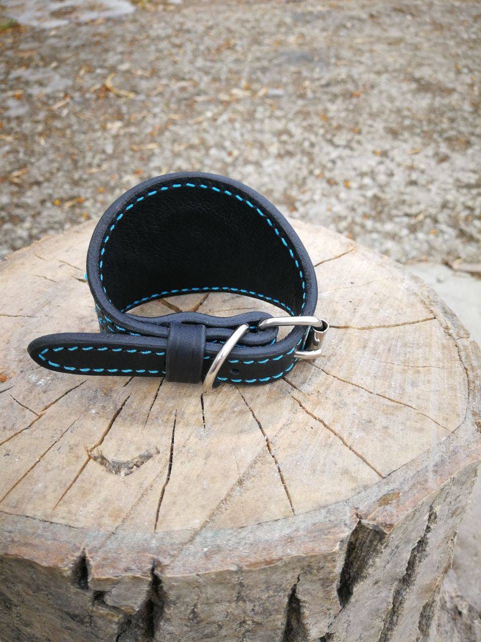 Whippet, Afgan Saluki, Lurcher, Sighthound, Hound Leather Dog Collar Wide in the centre, Beautiful Collar for Long Neck Dog, Luxury Collar