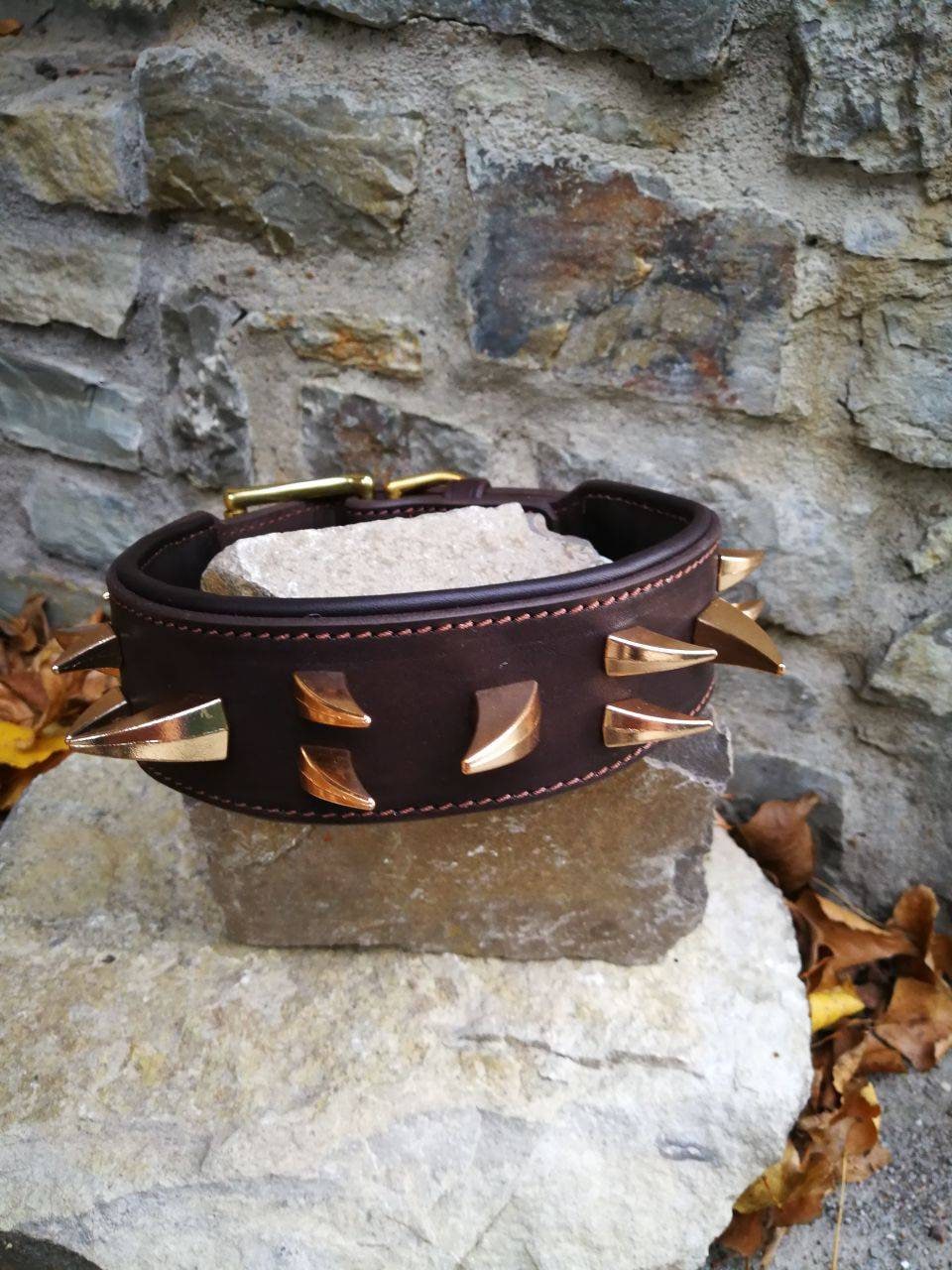 Spiked Dog Collar Spiked Leather Dog Collar Wide Spiked Dog Collar for Large Dog Heavy-Duty Spiked Collar Strong Leather Collar with Spikes