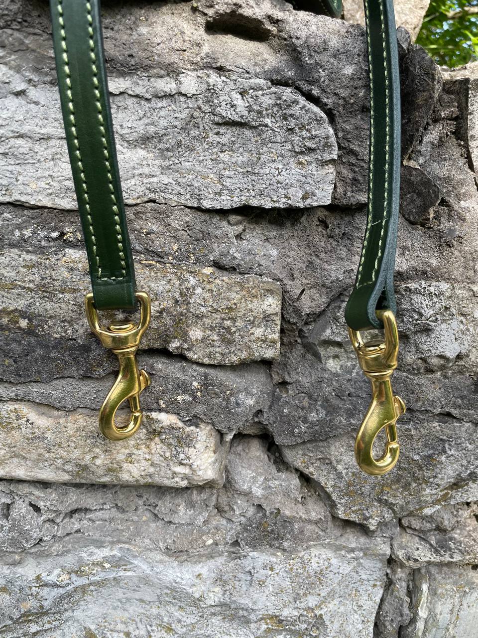 Hands-Free Leather Dog Leash – Multipurpose 7-Way Lead with Solid Brass Hardware