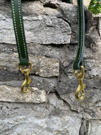 Hands-Free Leather Dog Leash – Multipurpose 7-Way Lead with Solid Brass Hardware