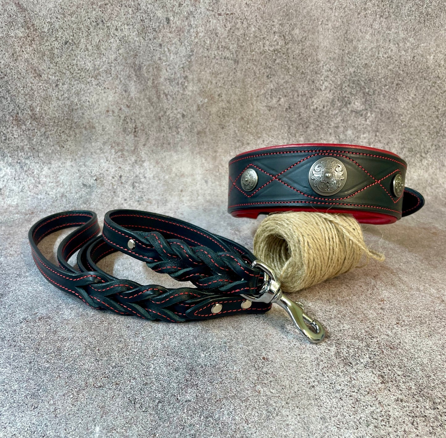Premium Western Leather Dog Harness Set