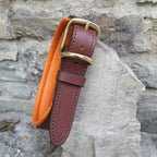 Leather Dog Harness, Leash and Nameplate Collar Set
