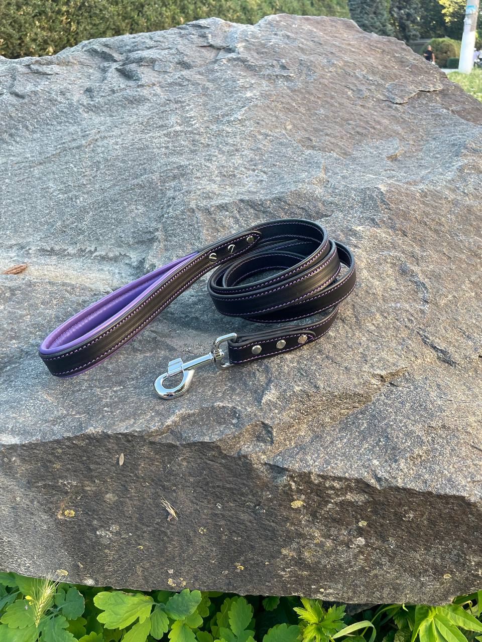 Leather Dog Leash with Soft Padded Handle