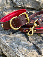 Luxury Leather Collar & Leash Set with Conchos, Perfect for Mastiff, Doberman