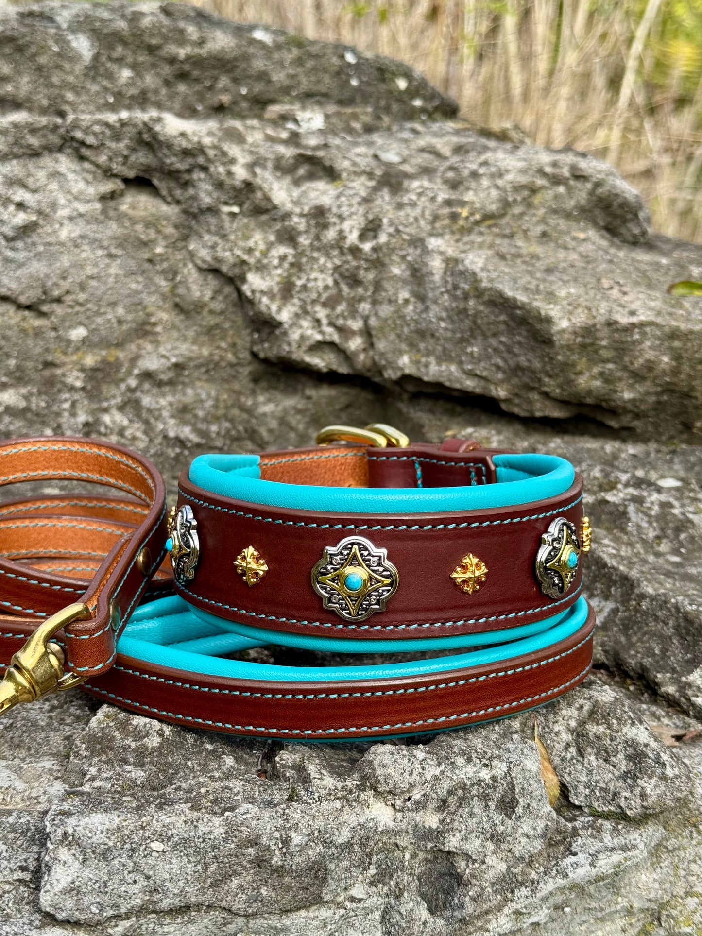 Luxury Castellar Collar 2 in Wide Padded with Ornaments