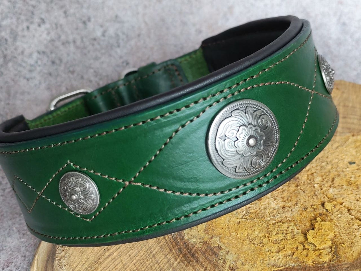 Western dog collars with conchos