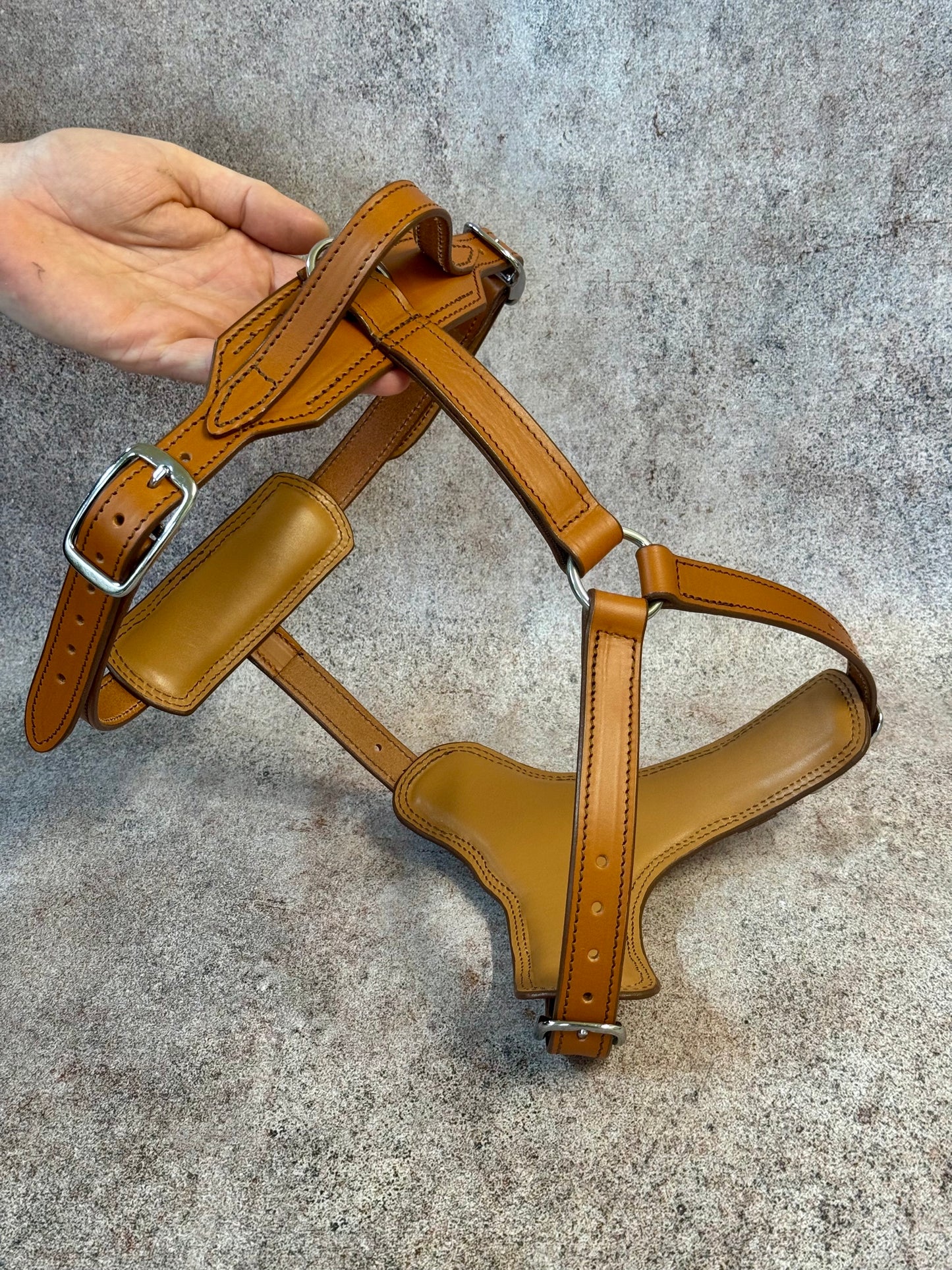 Heavy Duty Leather Dog Harness No Pull