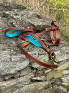 Leather Head Collar & Leash Set, Adjustable Head Halter, No Pull Dog Training Gear for Large Breeds
