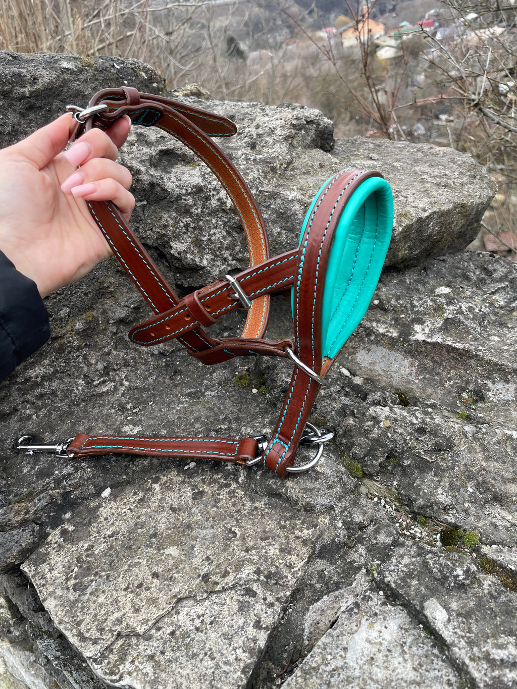 Leather No-Pull Head Collar for Large Dogs
