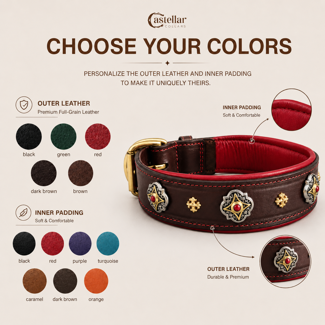 Decorative Leather Dog Collar