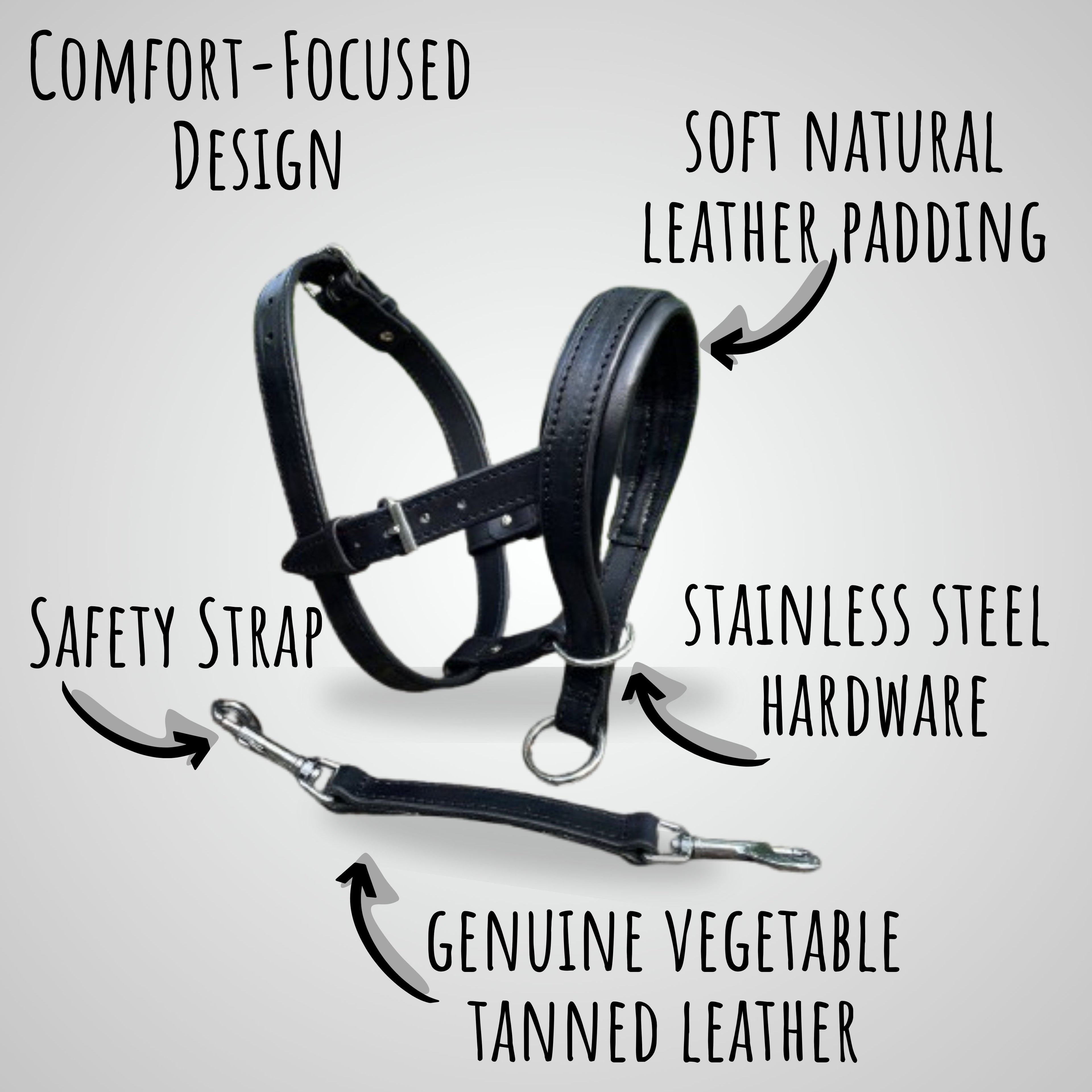 Head Collar for Large Dogs, No Pull Dog Head Collar with Safety Connector