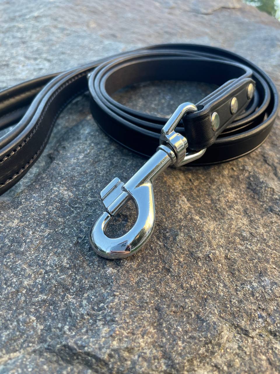 Classic Black Leather Dog Leash