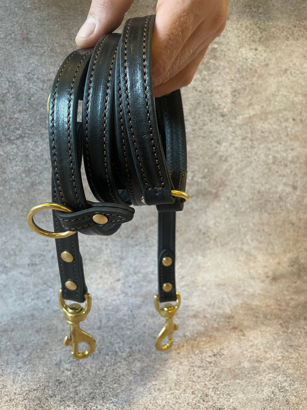 Leather Multi-Purpose Dog Leash – 8 ft Hands-Free Lead