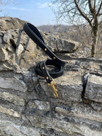 Leather dog leash with padded handle, leather leashes for big dogs, 5 foot leather dog leash
