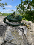 Hands-Free Leather Dog Leash – Multipurpose 7-Way Lead with Solid Brass Hardware