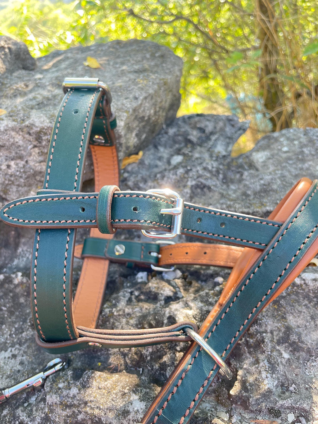 Leather Dog Halter, Dog Head Collar No Pull, Soft Padded Muzzle Alternative for Large Dog