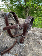 Leather Dog Halter, No Pull Dog Head Collar Soft Padded, Large Dog Anti Pull Head Harness, German Shepherd, Doberman, Bulldog, Staff