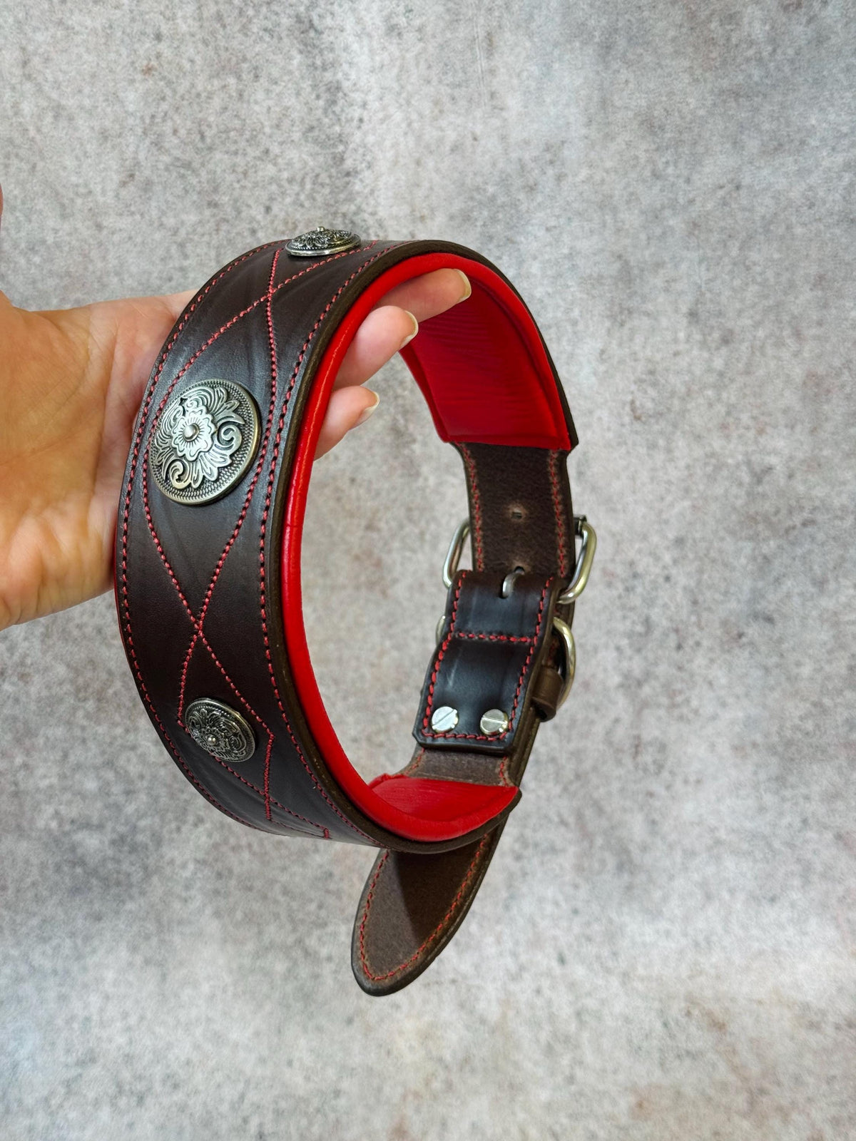 Western dog collars with conchos