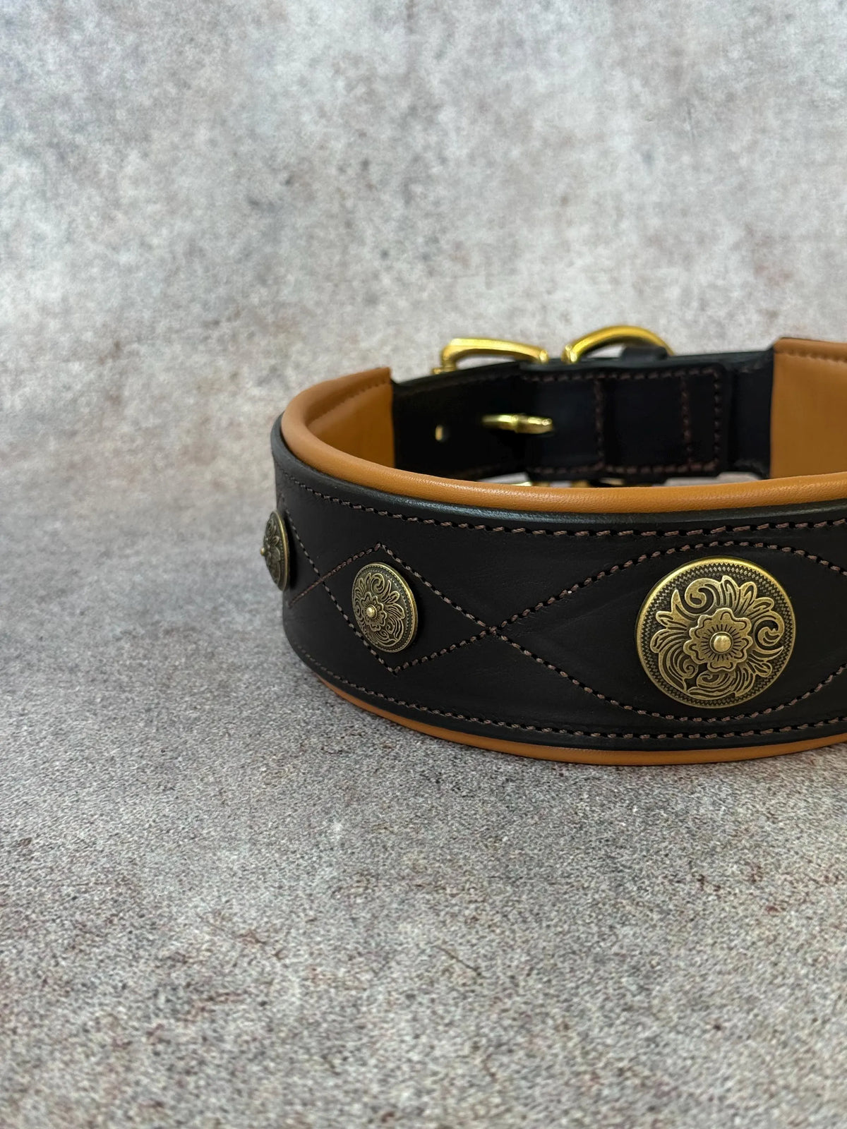 Western dog collars with conchos