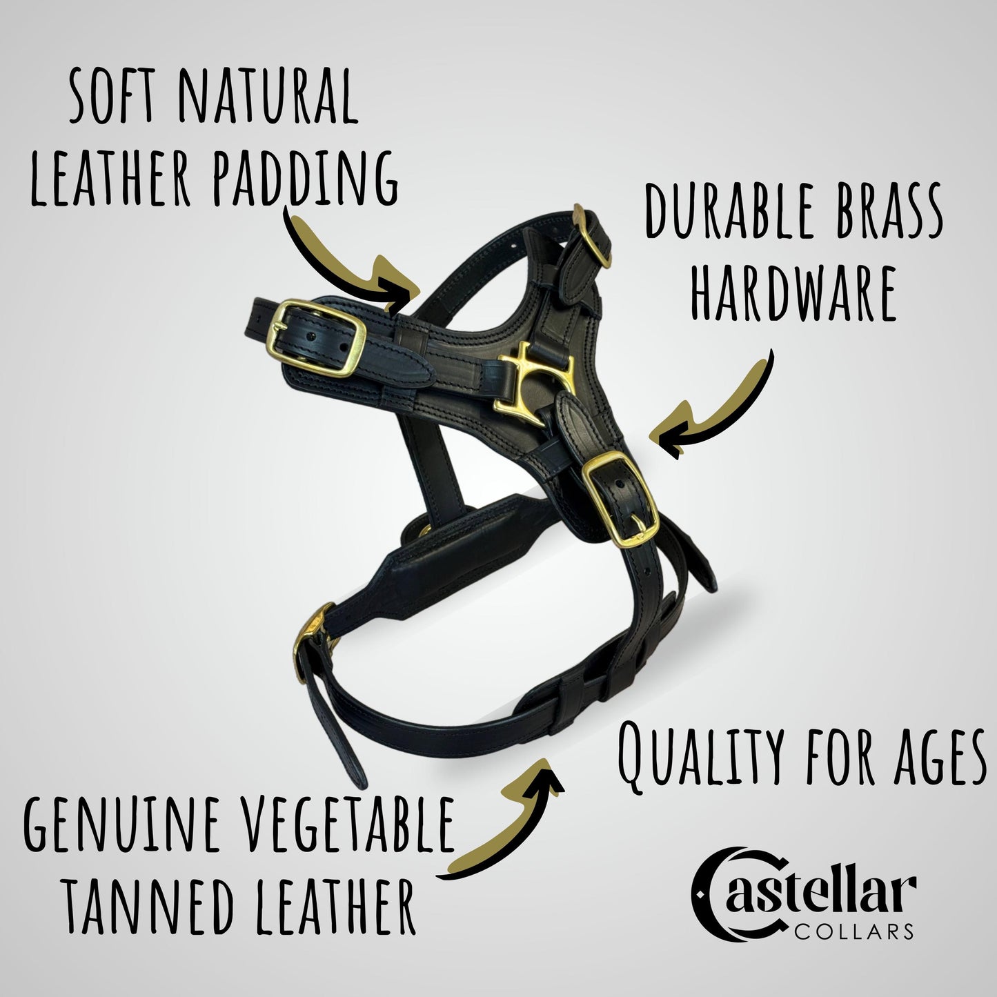 Brown Leather Dog Harness for Large Dogs, Cane Corso Mastiff Doberman