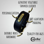 Personalized Leather Dog Collar and Leash Set, Wide Padded Leather Dog Collar with Engraved Nameplate Custom Leather 2 in Wide Dog Collar