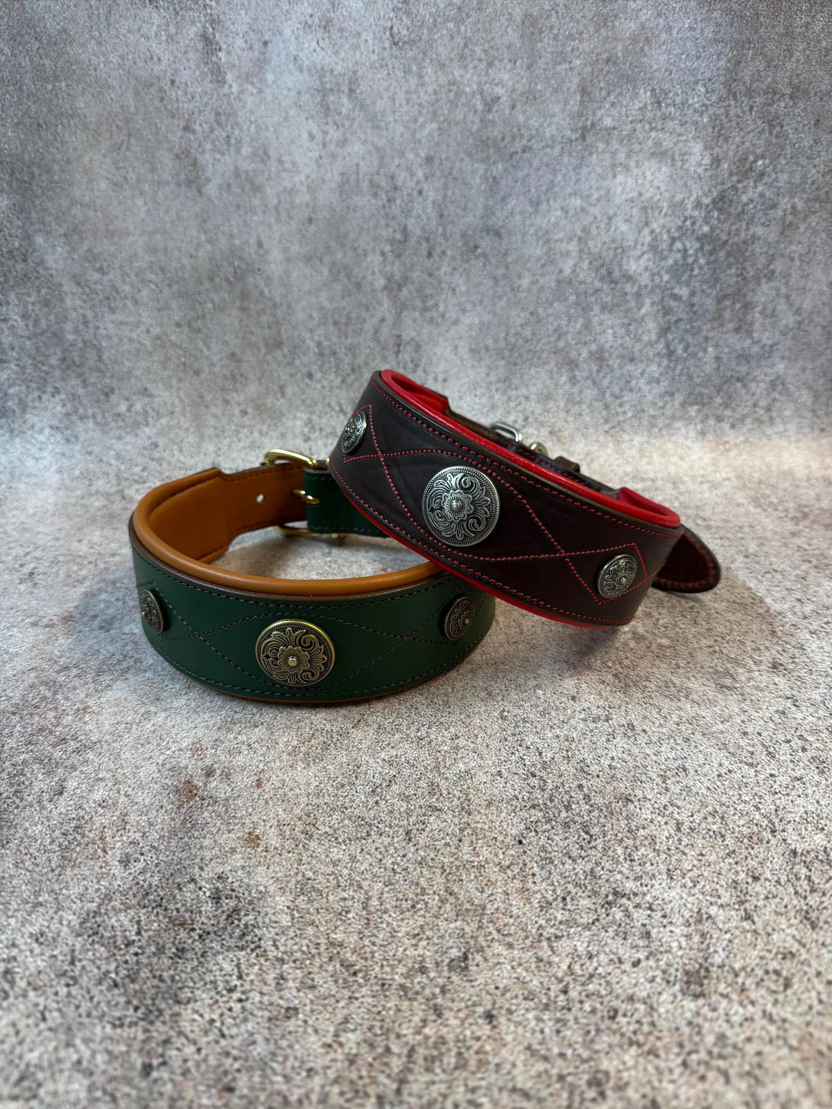 Western dog collars with conchos