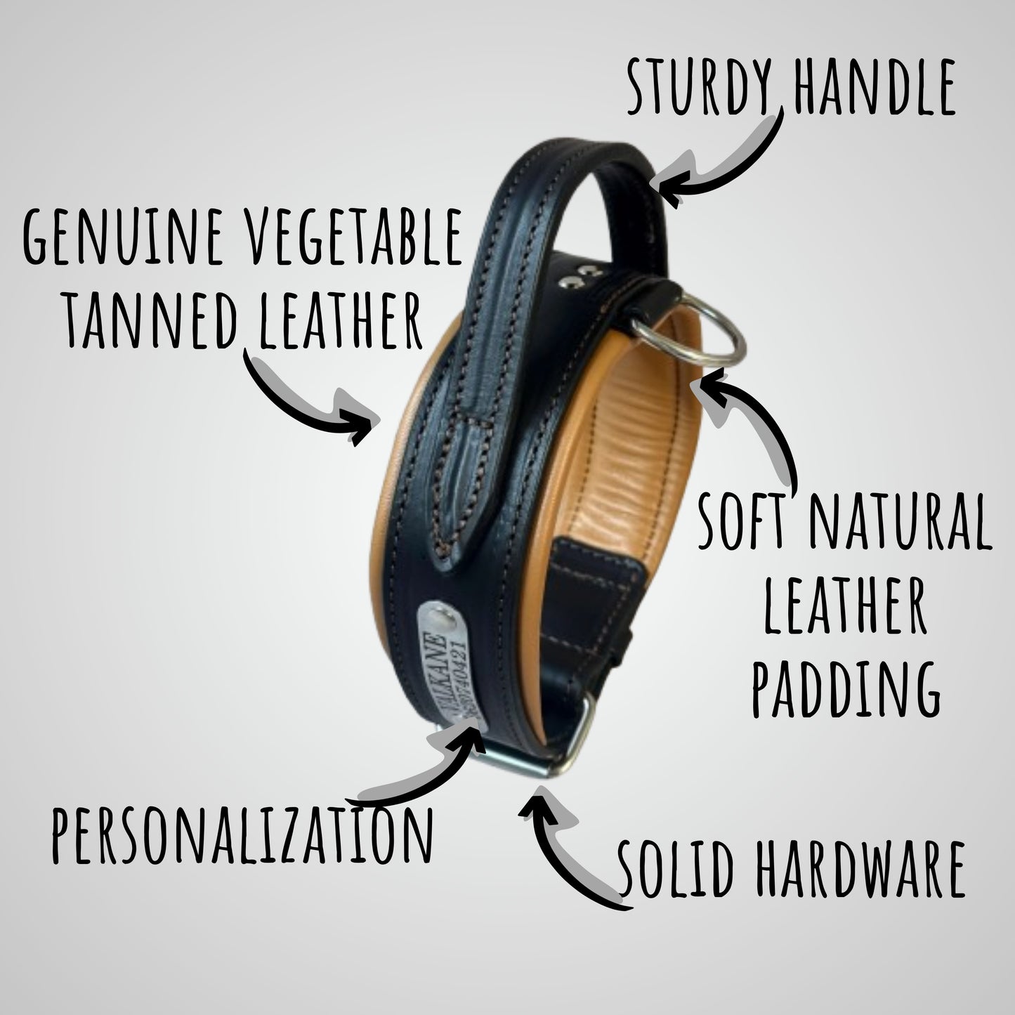 Leather Dog Collar with Handle for Large Breeds, Work Dog Collar, Tactical Collars Leather, Wide Soft Padded Handle Collar Customized