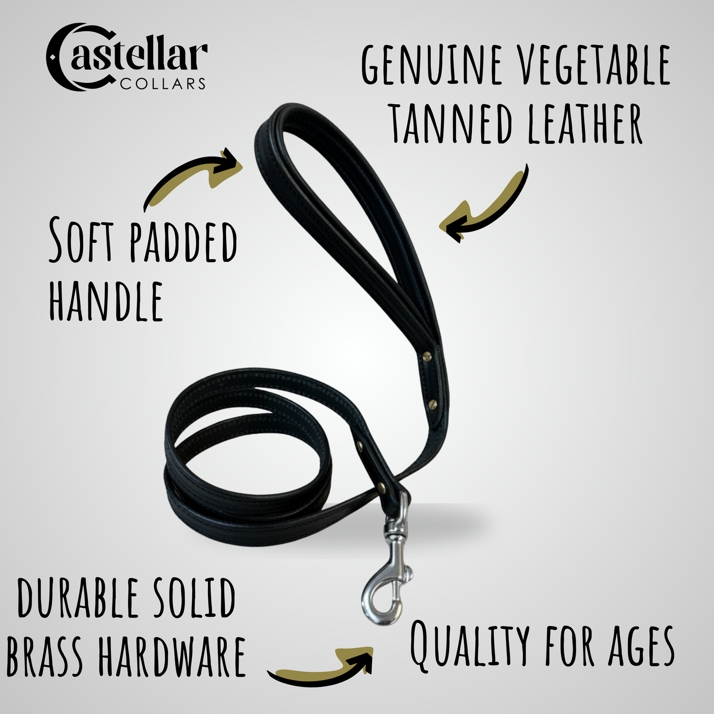 Leather Dog Leash with Soft Padded Handle