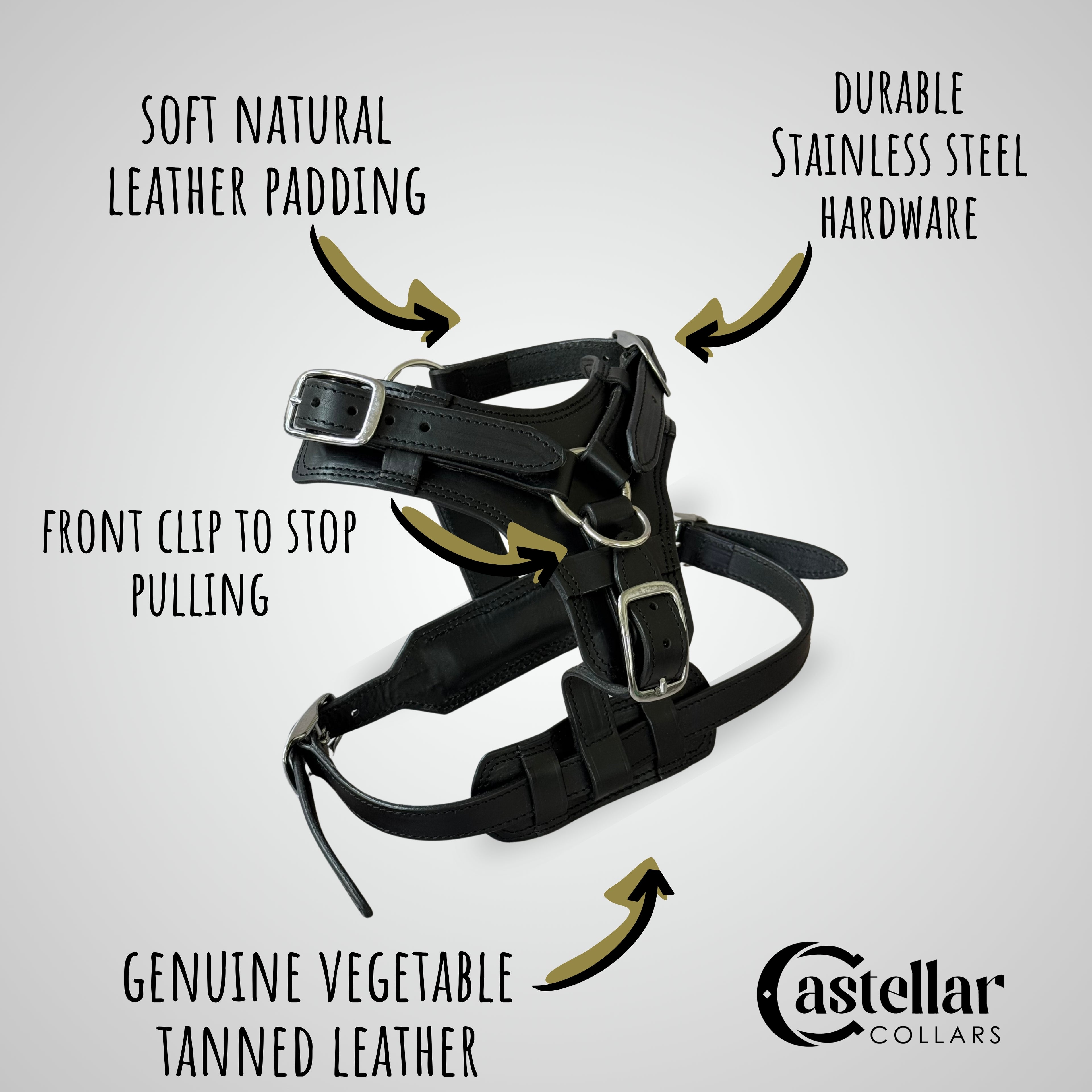 Front Clip Dog Harness Leather for Large Dog