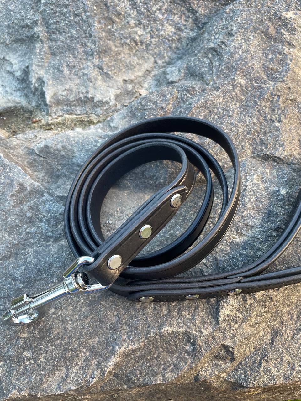 Classic Black Leather Dog Leash