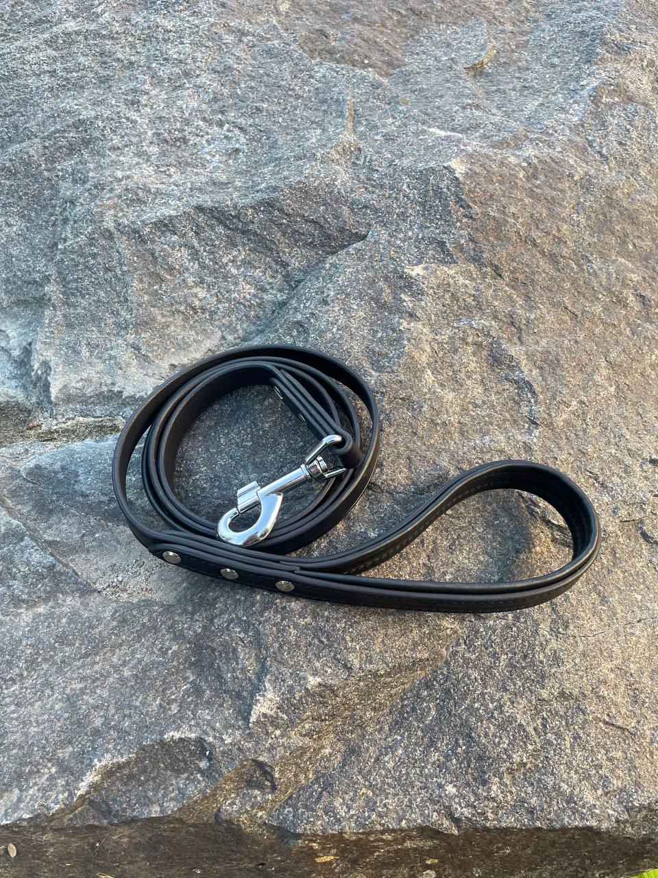 Classic Black Leather Dog Leash