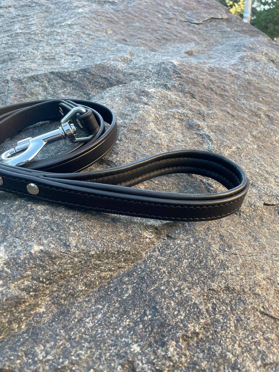 Classic Black Leather Dog Leash