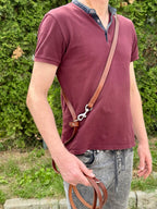 Full grain leather multifunctional 6 way dog leash