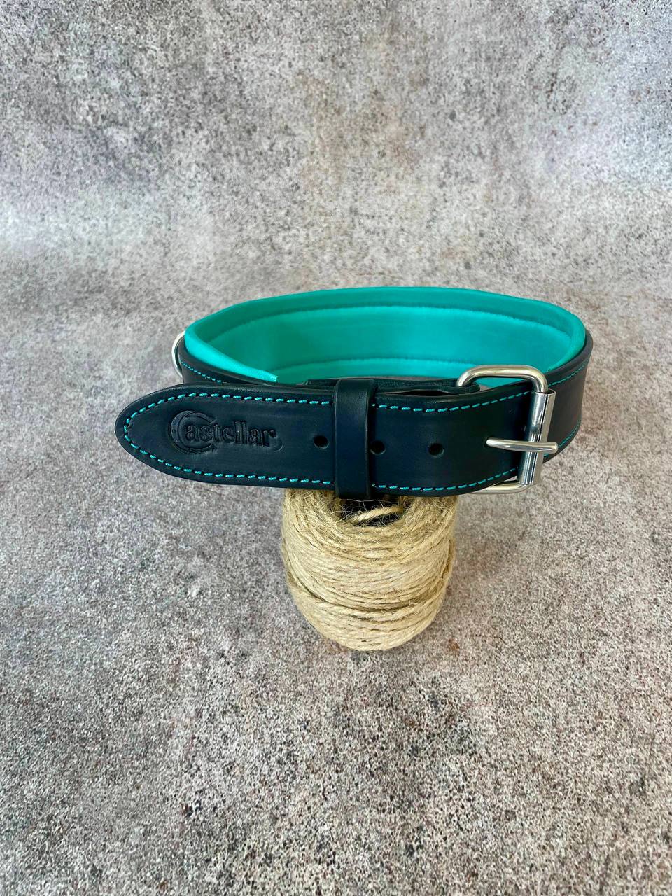 Leather Dog Collar With Round Handle