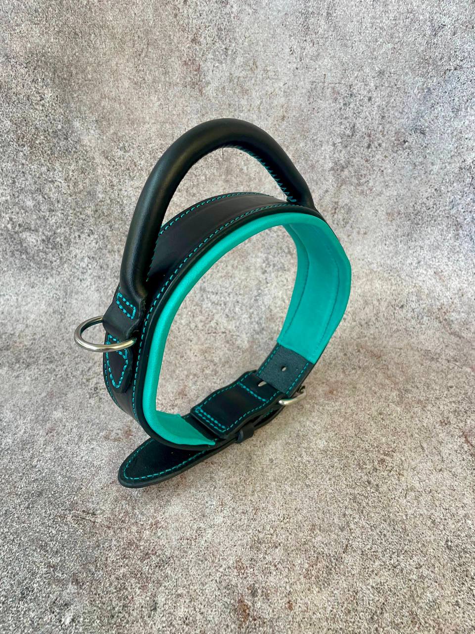 Leather Dog Collar With Round Handle