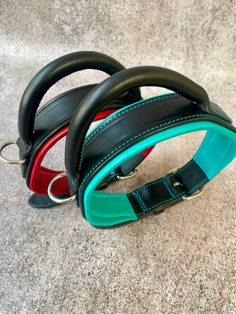 Leather Dog Collar With Round Handle