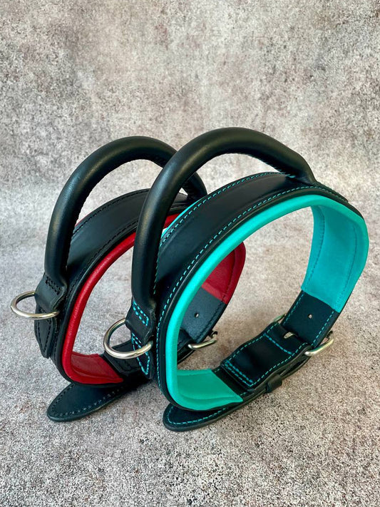 Leather Dog Collar With Round Handle