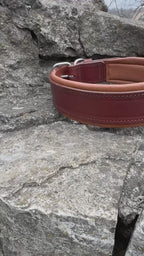 Personalized Leather Dog Collar & Leash Set – Brown & Caramel Edition