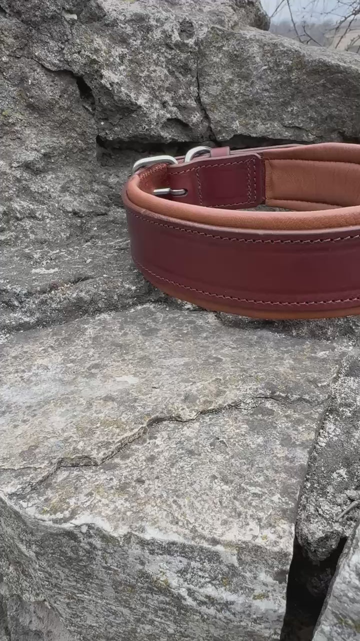 Personalized Leather Dog Collar & Leash Set – Brown & Caramel Edition