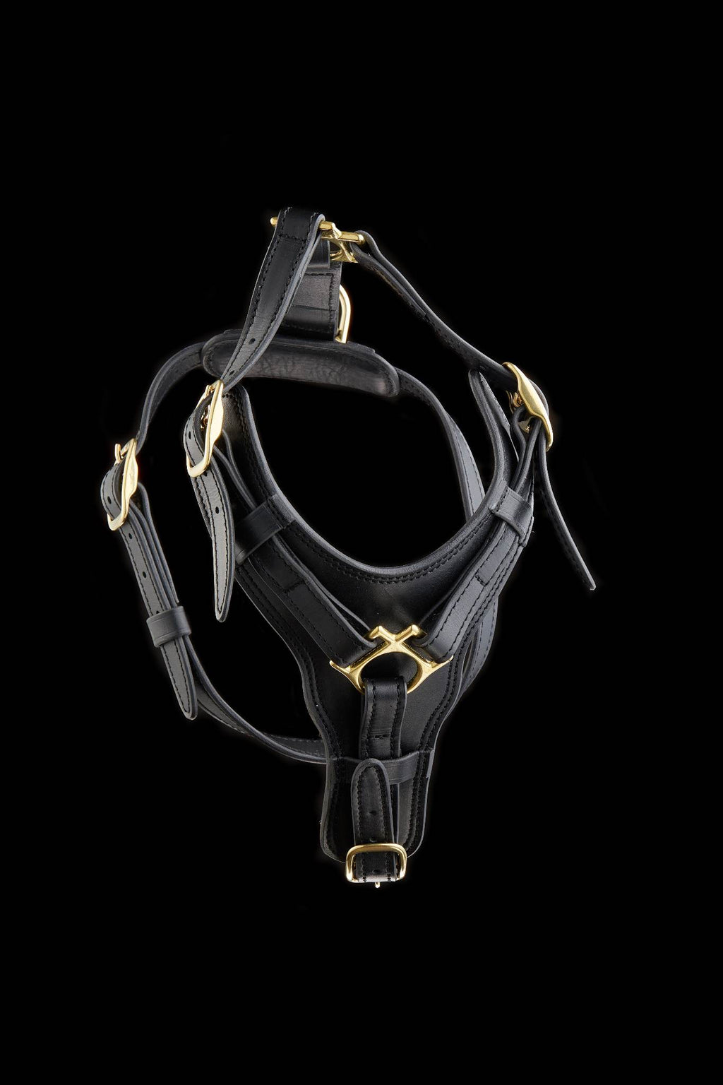 Leather Dog Harness with Padded Y-shaped Breastplate