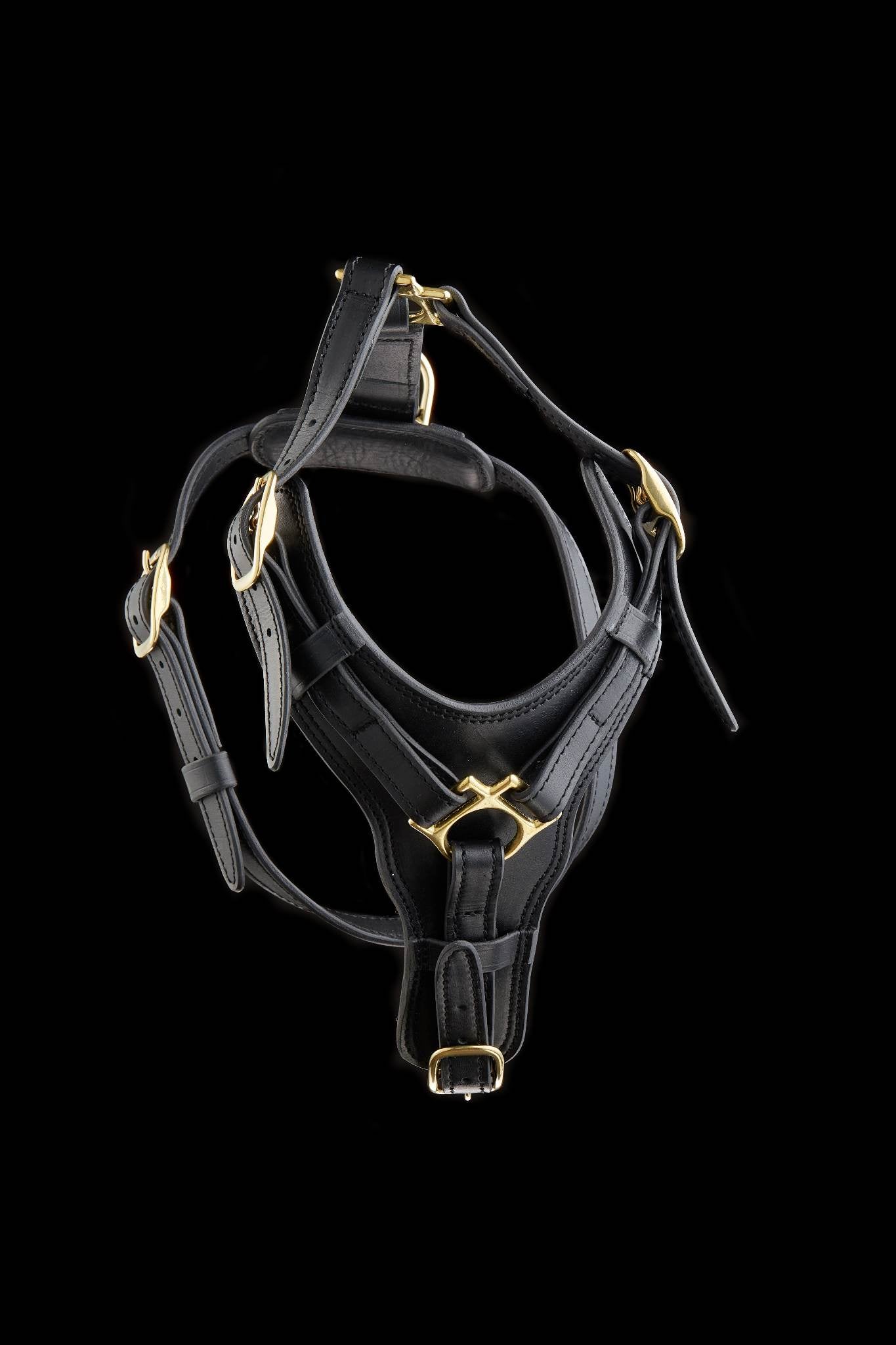 Leather Dog Harness with Padded Y-shaped Breastplate