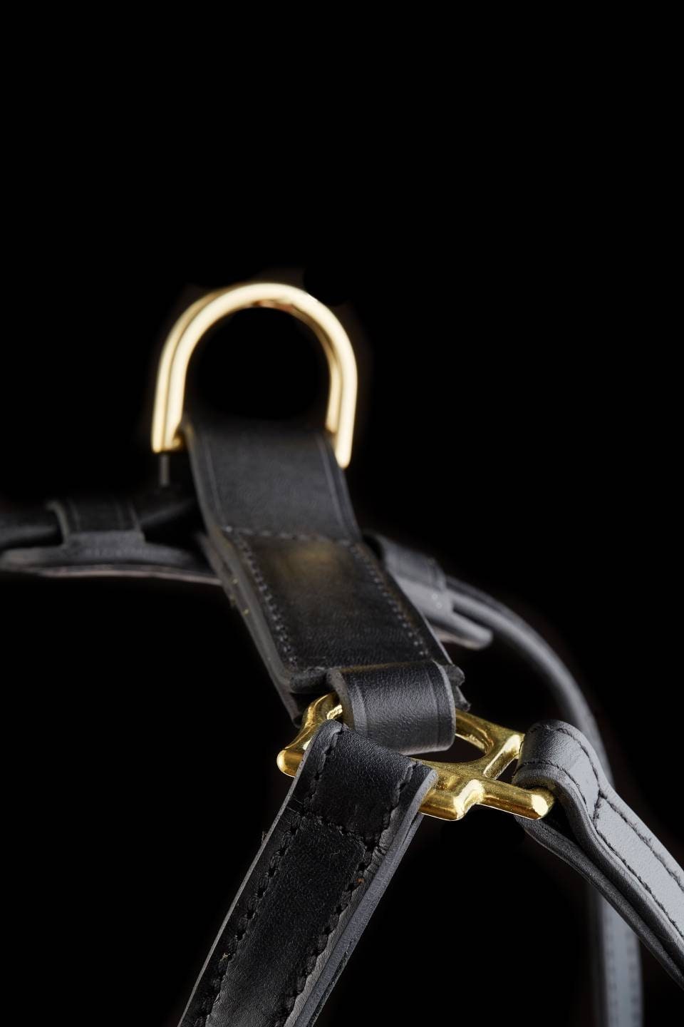 Leather Dog Harness, Black Leather Harness for Medium Big Dogs, Brass Hardware Harness, Black Leather Solid Brass Quality Dog Harness