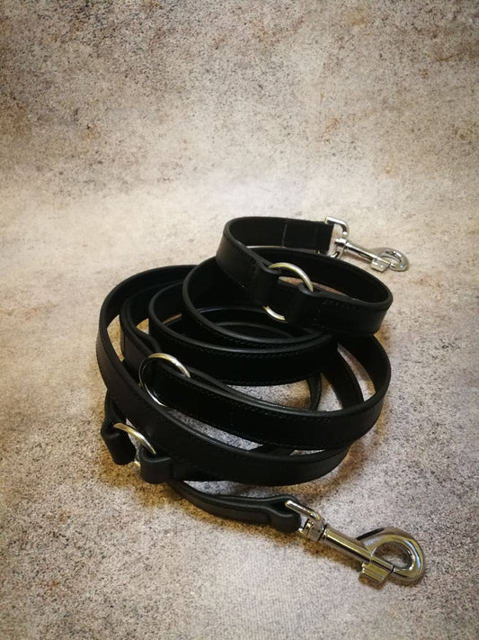 1 in wide multi purpose leather dog leash 5 in 1 for dog walking and training, Big Dog  Multifunctional Adjustable Leather Training Lead