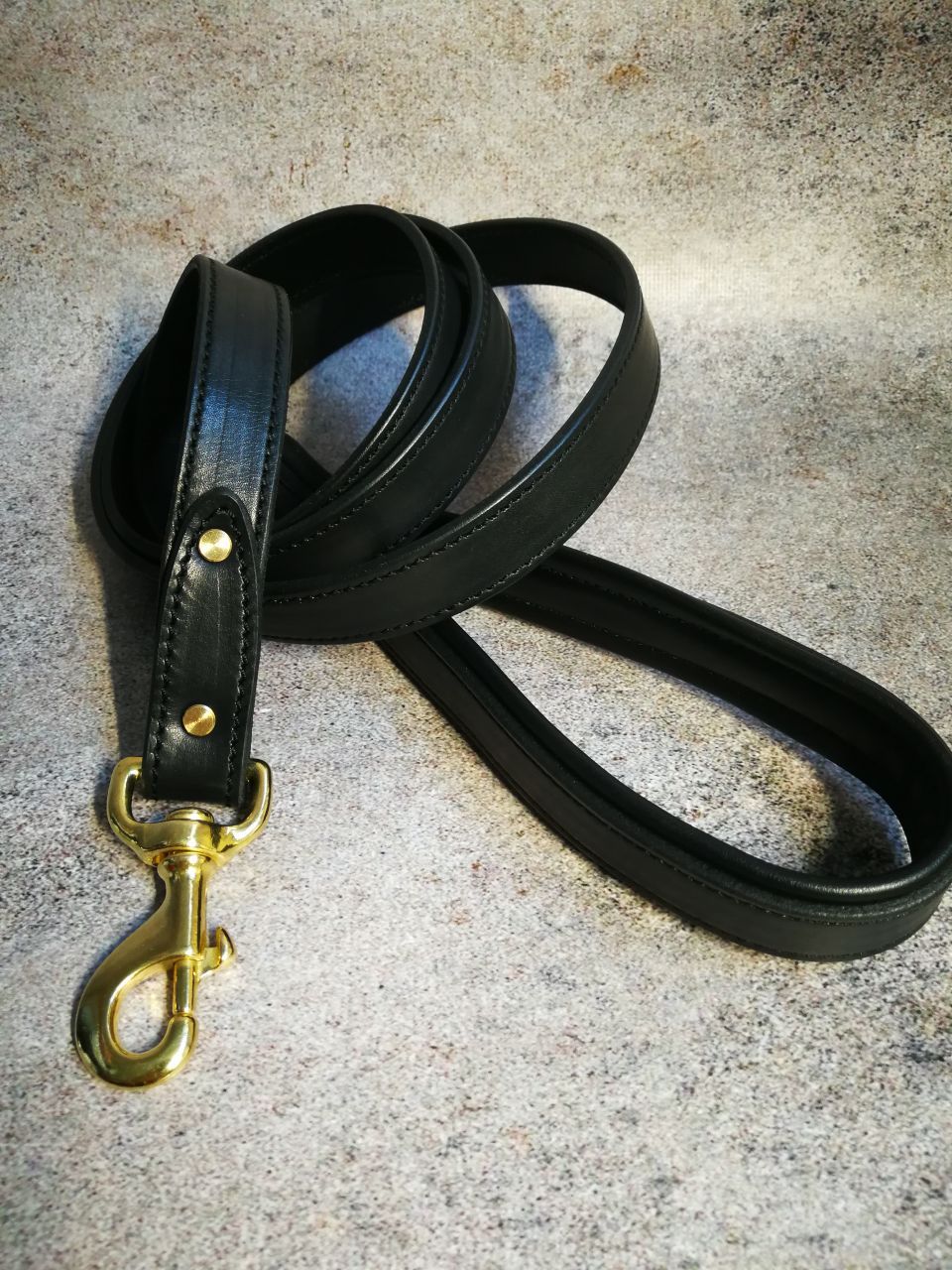 Leather Dog Leash with Padded Handle