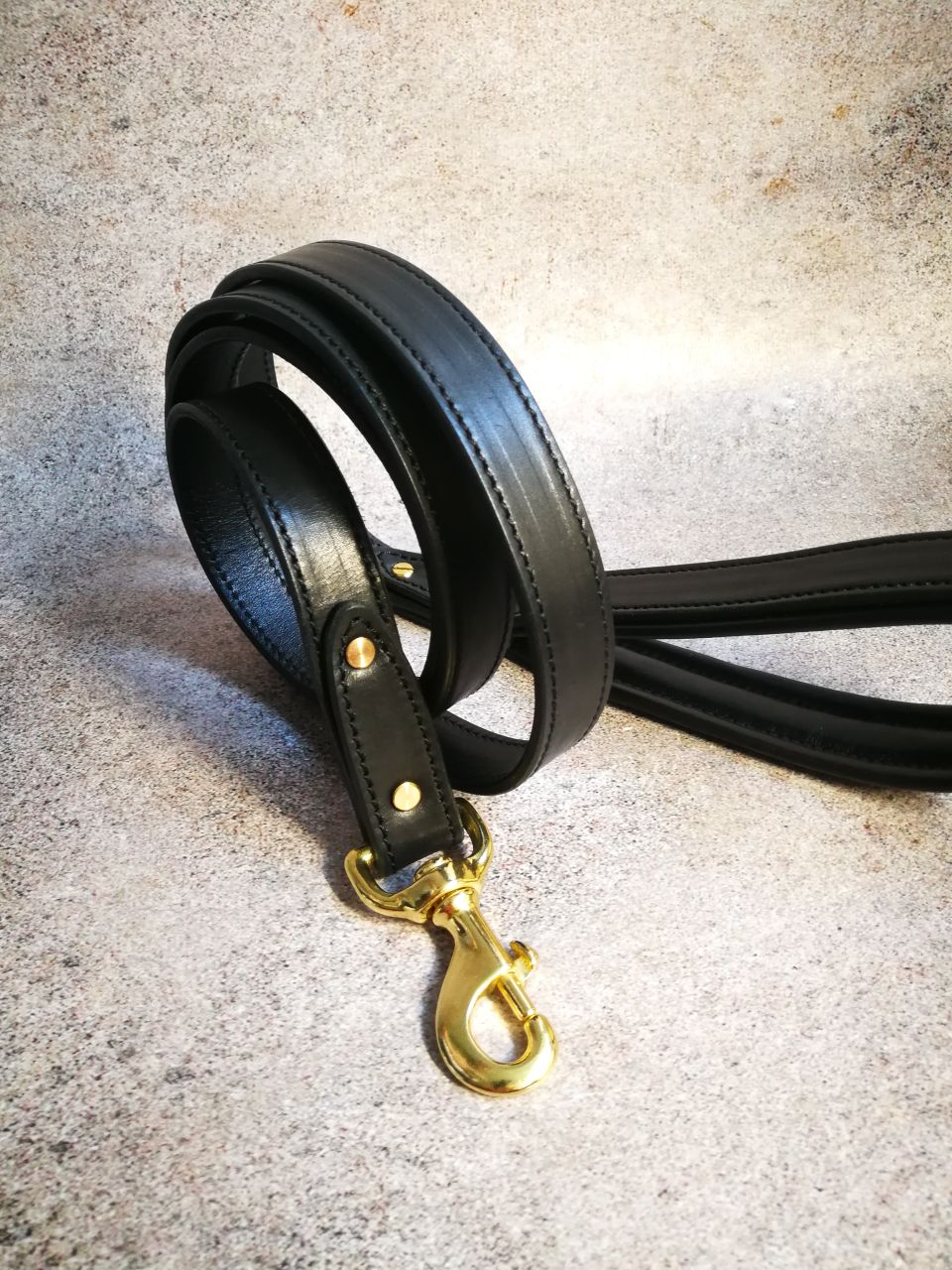 Leather Dog Leash with Padded Handle